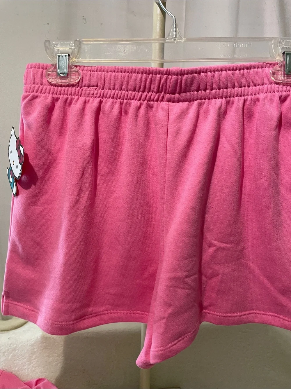 Hello Kitty Pink Raglan Short Sleeve short Set - Light Pink & Hot Pink